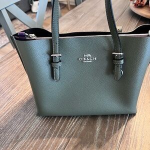 Coach Olive Green Leather Tote